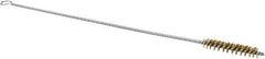 Schaefer Brush - 3" Long x 5/8" Diam Brass Long Handle Wire Tube Brush - Single Spiral, 27" OAL, 0.006" Wire Diam, 3/8" Shank Diam - Strong Tooling