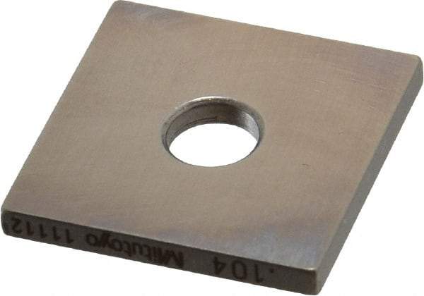 Mitutoyo - 0.104" Square Steel Gage Block - Accuracy Grade 0, Includes Certificate of Inspection - Strong Tooling