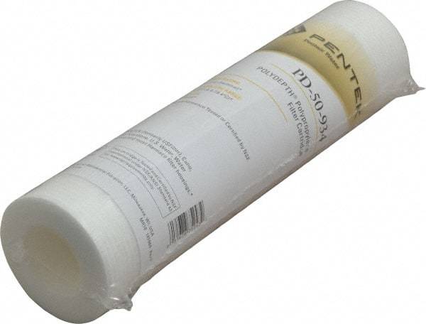 Pentair - 2-1/2" OD, 50µ, Polypropylene Thermal Bonded Cartridge Filter - 9.88" Long, Reduces Sediments - Strong Tooling