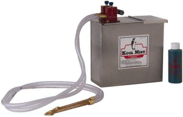 Kool Mist - 2 Outlet, 1 Gal Tank Capacity, Stainless Steel Tank Mist Coolant System - 4' Coolant Line Length, 6" Hose Length, 5/16" Nozzle Diam - Strong Tooling