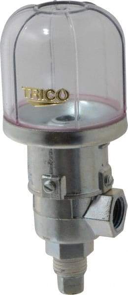 Trico - 1 Outlet, Plastic Bowl, 2 Ounce Constant-Level Oil Reservoir - 1/4 NPT Outlet, 1-15/16" Diam x 4-3/8" High - Strong Tooling