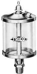 Trico - 1 Outlet, Glass Bowl, 5 Ounce Manual-Adjustable Oil Reservoir - 3/8 NPT Outlet, 2-5/8" Diam x 6-1/16" High - Strong Tooling