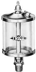 Trico - 1 Outlet, Glass Bowl, 10 Ounce Manual-Adjustable Oil Reservoir - 1/4 NPT Outlet, 3-1/8" Diam x 6-13/16" High - Strong Tooling