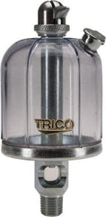 Trico - 1 Outlet, Acrylic Bowl, 4 Ounce Manual-Adjustable Oil Reservoir - 1/4 NPT Outlet, 2-5/16" Diam x 5-5/16" High - Strong Tooling