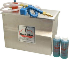 Kool Mist - 1 Outlet, 3 Gal Tank Capacity, Stainless Steel Tank Mist Coolant System - 4' Coolant Line Length, 12" Hose Length, 5/16" Nozzle Diam - Strong Tooling