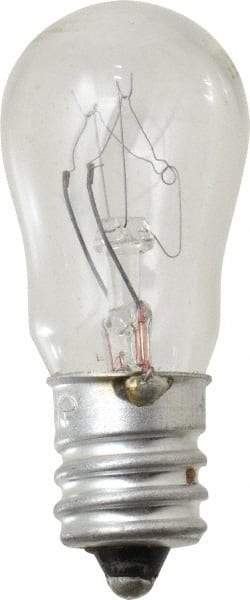 Philips - 6 Watt, 120 & 130 Volt, Incandescent Miniature & Specialty S6 Lamp - Candelabra Screw Base, 1 to 19 Equivalent Range, Warm (1,000 to 3,000), Dimmable, 1-7/8" OAL - Strong Tooling