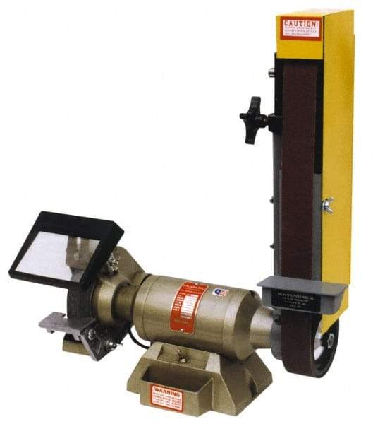 Kalamazoo - 48 Inch Long x 2 Inch Wide Belt, 7 Inch Diameter, Horizontal and Vertical Combination Sanding Machine - 3,450 Ft./min Belt Speed, 1/2 HP, Single Phase, 5/8" Arbor - Strong Tooling