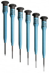 Moody Tools - 6 Piece Slotted Screwdriver Set - Round Shank, Multi Handle - Strong Tooling