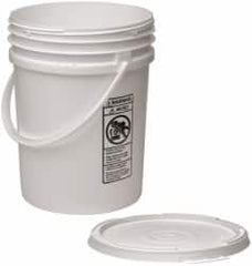 Made in USA - 5.5 Gallon Closure Capacity, Screw On Closure, White Drum Pail - Polyethylene, UN 12H2/Y24/S - Strong Tooling