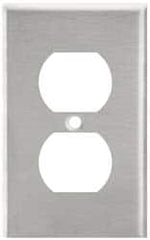 Leviton - 1 Gang, 4-1/2 Inch Long x 2-3/4 Inch Wide, Standard Outlet Wall Plate - Duplex Outlet, Metallic, Stainless Steel - Strong Tooling