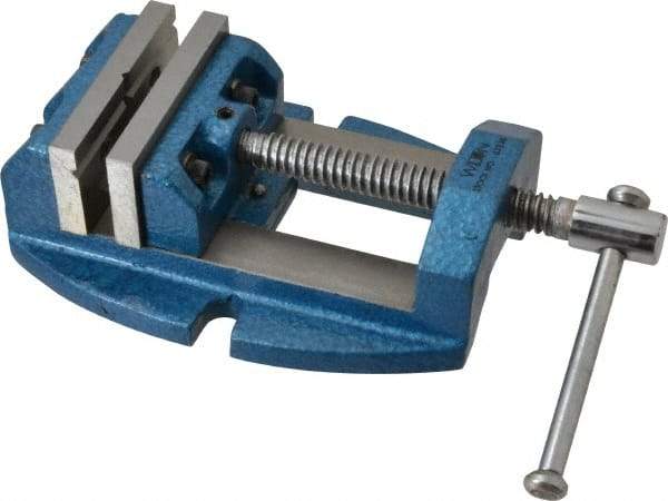 Wilton - 2-3/4" Jaw Opening Capacity x 1-7/8" Throat Depth, Horizontal Drill Press Vise - 3" Wide x 1-7/8" High Jaw, Stationary Base, Standard Speed, 8-1/2" OAL x 3.2" Overall Height, Cast Iron - Strong Tooling