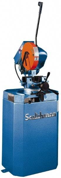 Scotchman - 2 Cutting Speeds, 10-3/4" Blade Diam, Cold Saw - 30 & 60 RPM Blade Speed, Floor Machine, 3 Phase, Compatible with Ferrous Material - Strong Tooling