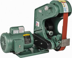 Burr King - 48 Inch Long x 2 Inch Wide Belt Grinder - 1 hp, 120 Volts, Vertical Belt, 6,000 Ft. per Min Belt Speed - Strong Tooling