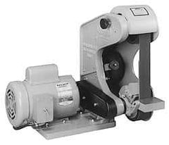 Burr King - 48 Inch Long x 2 Inch Wide Belt Grinder - 1 hp, 220 Volts, Vertical Belt, 6,000 Ft. per Min Belt Speed - Strong Tooling