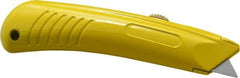 PHC - Retractable Utility Knife - 1" Blade, Yellow Zinc Handle, 1 Blade Included - Strong Tooling