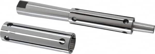 Interstate - 1 to 1-1/4" Grip, Expanding Lathe Mandrel - 1" Shank Diam, 4" Sleeve Length, 9" Arbor Length - Strong Tooling