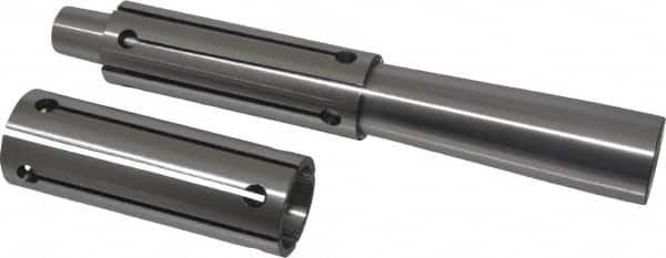 Interstate - 1-1/4 to 1-1/2" Grip, Expanding Lathe Mandrel - 1-1/4" Shank Diam, 4" Sleeve Length, 9" Arbor Length - Strong Tooling