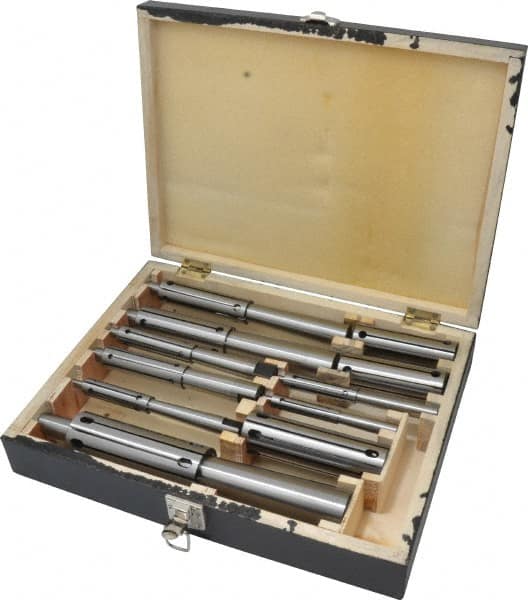 Interstate - 1/2 to 2" Face Diam, Expanding Lathe Mandrel Set - 1/2 to 2" Grip, 8 Pieces - Strong Tooling