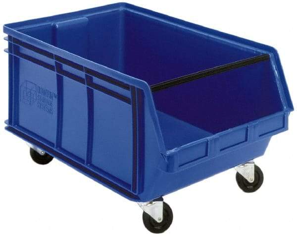 Quantum Storage - 300 Lb. Load Capacity, 29" Deep, Black Polyethylene Hopper Stacking Bin - 14-7/8" High x 18-3/8" Wide x 29" Long - Strong Tooling