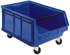 Quantum Storage - 300 Lb. Load Capacity, 29" Deep, Green Polyethylene Hopper Stacking Bin - 14-7/8" High x 18-3/8" Wide x 29" Long - Strong Tooling