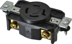 Cooper Wiring Devices - 480 VAC, 20 Amp, L16-20R NEMA, Self Grounding Receptacle - 3 Poles, 4 Wire, Female End, Black - Strong Tooling