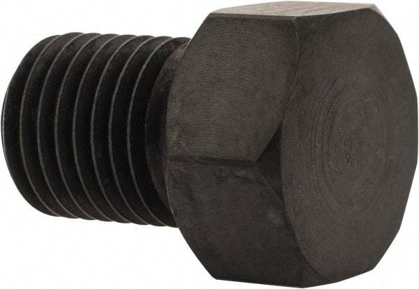 Gibraltar - 11/16" OAL, 1/4" Head Height, Low Carbon Steel, Threaded Rest Button - Black Oxide Coating, 3/8-24 Thread, 1/2" Hex - Strong Tooling