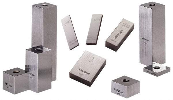 Mitutoyo - 0.1006" Rectangular Steel Gage Block - Accuracy Grade AS-1, Includes Certificate of Inspection - Strong Tooling