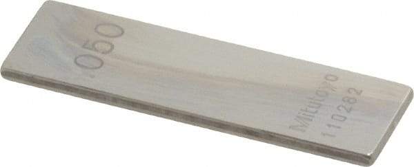 Mitutoyo - 0.05" Rectangular Steel Gage Block - Accuracy Grade 0, Includes Certificate of Inspection - Strong Tooling