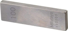 Mitutoyo - 0.1" Rectangular Steel Gage Block - Accuracy Grade 0, Includes Certificate of Inspection - Strong Tooling