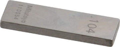 Mitutoyo - 0.104" Rectangular Steel Gage Block - Accuracy Grade 0, Includes Certificate of Inspection - Strong Tooling