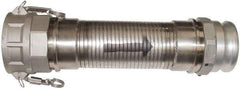 Kuriyama of America - 240" OAL, 4" ID, Flexible Metal Hose Assembly - 4" Fitting, Part A Adapter x Part D Coupler End Connections, Aluminum Fitting, 304 Stainless Steel Hose - Strong Tooling