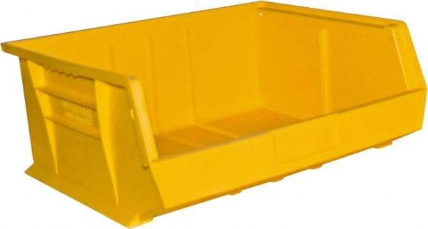 Durham - 14-5/8" Deep, Yellow Plastic Hang and Stack Bins - 7" High x 16-3/4" Wide x 14-5/8" Long - Strong Tooling