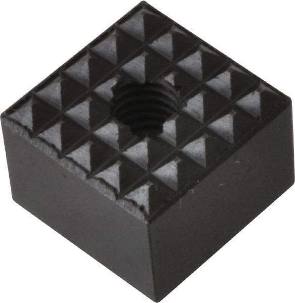 Fairlane - 1/2" Square, 10-32 Thread, 3/8" High, Extra Fine Tooth Grade, Diamond Serration, High Speed Steel, Square Positioning Gripper - 0.03 x 45A° Chamfer, Black Oxide Finish - Strong Tooling