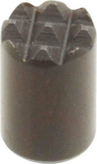 Fairlane - 8-32 Thread, 1/4" Diam, 3/8" High, Threaded, Extra Fine Tooth Grade Diamond Serration Tooth Pattern, High Speed Steel, Round Positioning Gripper - Black Oxide Coated - Strong Tooling