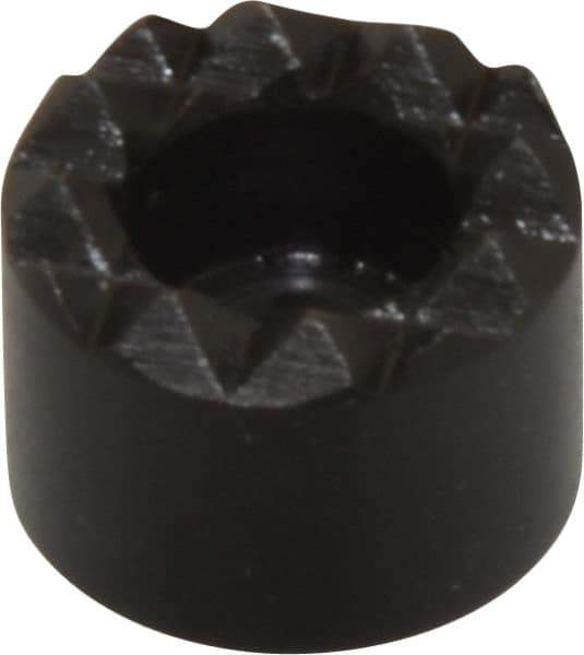 Fairlane - 1/2" Diam, 3/8" High, No. 8 C Bore SHCS, Counterbored, Fine Tooth Grade Diamond Serration Tooth Pattern, High Speed Steel, Round Positioning Gripper - Black Oxide Coated - Strong Tooling