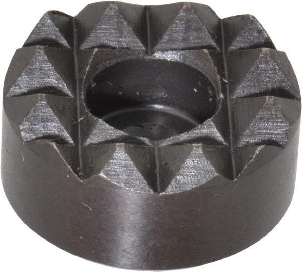 Fairlane - 3/4" Diam, 3/8" High, No. 10 C Bore SHCS, Counterbored, Coarse Tooth Grade Diamond Serration Tooth Pattern, High Speed Steel, Round Positioning Gripper - Black Oxide Coated - Strong Tooling