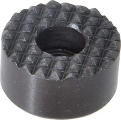 Fairlane - 1" Diam, 1/2" High, 1/4 C Bore SHCS, Counterbored, Fine Tooth Grade Diamond Serration Tooth Pattern, High Speed Steel, Round Positioning Gripper - Black Oxide Coated - Strong Tooling