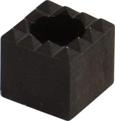 Fairlane - 1/2" Square, 1/2" High, #10 C Bore SHCS Size, Fine Tooth Grade, Diamond Serration, High Speed Steel, Square Positioning Gripper - 0.03 x 45A° Chamfer, 1/4" Counterbore Depth, Black Oxide Finish - Strong Tooling