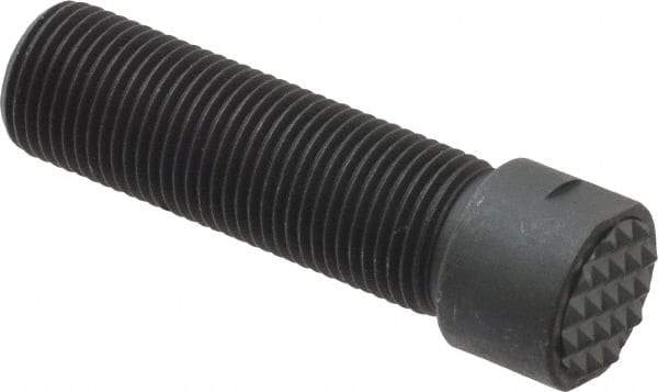 Fairlane - Serrated Tooth, 5/8-18, 1/4" Internal Hex, 2" Shank Length, 2" Thread Length, Black Oxide Finish, Round Head, Adjustable Positioning Gripper - 5/8" Pad Diam, 3/4" Hex, 1/4" Head Height, Fine Tooth Grade - Strong Tooling