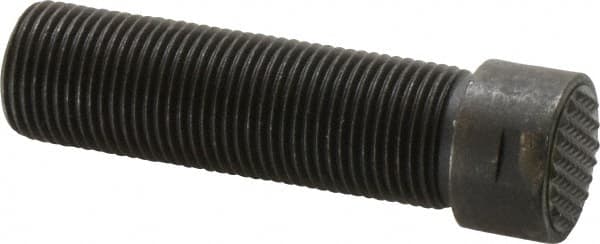 Fairlane - Serrated Tooth, 3/4-16, 5/16" Internal Hex, 2-1/2" Shank Length, 2-1/2" Thread Length, Black Oxide Finish, Round Head, Adjustable Positioning Gripper - 3/4" Pad Diam, 7/8" Hex, 1/4" Head Height, Extra Fine Tooth Grade - Strong Tooling