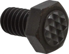 Fairlane - Serrated Tooth, 5/16-18, 1/2" Shank Length, 1/2" Thread Length, Black Oxide Finish, Hex Head, Adjustable Positioning Gripper - 3/8" Pad Diam, 1/2" Hex, 1/4" Head Height, Extra Fine Tooth Grade - Strong Tooling