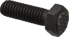 Fairlane - Serrated Tooth, 5/16-18, 1" Shank Length, 1" Thread Length, Black Oxide Finish, Hex Head, Adjustable Positioning Gripper - 3/8" Pad Diam, 1/2" Hex, 1/4" Head Height, Extra Fine Tooth Grade - Strong Tooling