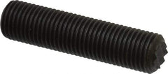 Fairlane - Serrated Tooth, 3/8-24, 3/16" Internal Hex, 1-1/2" Thread Length, Black Oxide Finish, Fully Threaded, Adjustable Positioning Gripper - 1/4" Pad Diam, Extra Fine Tooth Grade - Strong Tooling