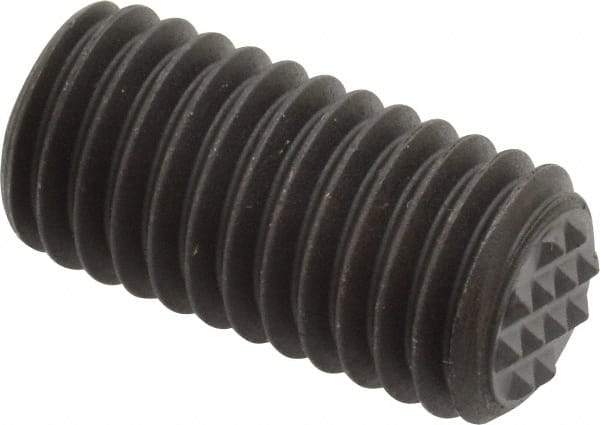 Fairlane - Serrated Tooth, 1/2-13, 1/4" Internal Hex, 1" Thread Length, Black Oxide Finish, Fully Threaded, Adjustable Positioning Gripper - 3/8" Pad Diam, Extra Fine Tooth Grade - Strong Tooling