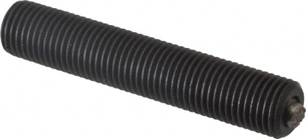 Fairlane - 3/8-24, 2" Thread Length, 3/16" Ball Diam, Serrated Ball Pad Surface, Alloy Steel, Black Oxide, Threaded, Swivel Action Gripper Assemblies - 5/32" Contact Diam, High Speed Steel Ball - Strong Tooling