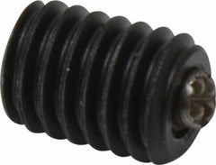 Fairlane - 3/8-16, 1/2" Thread Length, 3/16" Ball Diam, Serrated Ball Pad Surface, Alloy Steel, Black Oxide, Threaded, Swivel Action Gripper Assemblies - 5/32" Contact Diam, High Speed Steel Ball - Strong Tooling