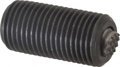 Fairlane - 1/2-20, 1" Thread Length, 9/32" Ball Diam, Serrated Ball Pad Surface, Alloy Steel, Black Oxide, Threaded, Swivel Action Gripper Assemblies - 1/4" Contact Diam, High Speed Steel Ball - Strong Tooling