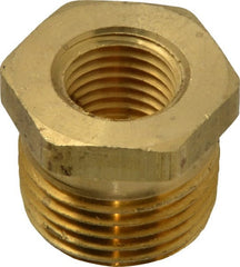 Eaton - 1/2 Male Thread x 1/4 Female Thread, Brass Industrial Pipe Hex Bushing - Strong Tooling