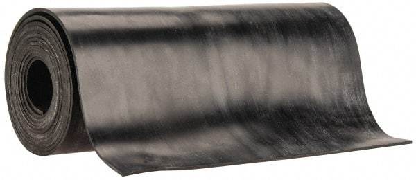 Made in USA - 1/16" Thick x 6" Wide x 5' Long Black Buna-N Rubber Roll - Stock Length, Plain Back, 50 Shore A Durometer, 2,500 psi Tensile Strength, -20°F to 170°F - Strong Tooling