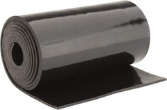 Made in USA - 1/8" Thick x 6" Wide x 5' Long Black Buna-N Rubber Roll - Stock Length, Plain Back, 50 Shore A Durometer, 2,500 psi Tensile Strength, -20°F to 170°F - Strong Tooling